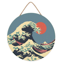 Load image into Gallery viewer, Diamond Painting on Wood Slice - The Great Wave