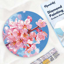 Load image into Gallery viewer, Diamond Painting on Wood Slice - Cherry Blossom Figured'Art USA