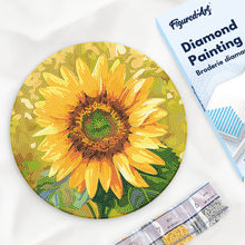 Load image into Gallery viewer, Diamond Painting on Wood Slice - Sunflower Figured'Art USA