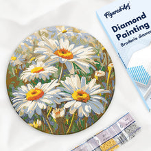 Load image into Gallery viewer, Diamond Painting on Wood Slice - Daisies Figured'Art USA