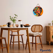 Load image into Gallery viewer, Diamond Painting on Wood Slice - African Queen Pop Art