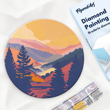Load image into Gallery viewer, Diamond Painting on Wood Slice - Autumn Valley Figured'Art USA
