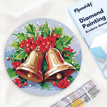 Load image into Gallery viewer, Diamond Painting on Wood Slice - Christmas Bells Figured'Art USA