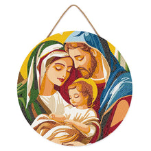 Load image into Gallery viewer, Diamond Painting on Wood Slice - Holy Family