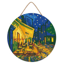Load image into Gallery viewer, Diamond Painting on Wood Slice - Van Gogh Café Terrace at Night