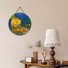 Load image into Gallery viewer, Diamond Painting on Wood Slice - Van Gogh Café Terrace at Night