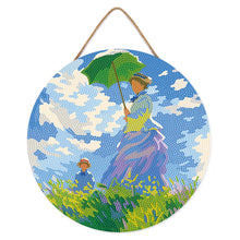 Load image into Gallery viewer, Diamond Painting on Wood Slice - Woman with a Parasol - Monet
