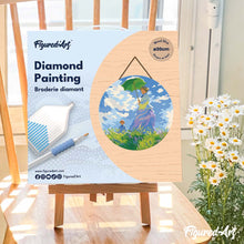 Load image into Gallery viewer, Diamond Painting on Wood Slice - Woman with a Parasol - Monet