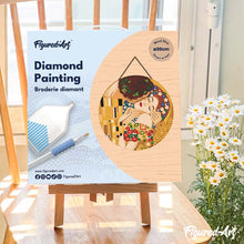 Load image into Gallery viewer, Diamond Painting on Wood Slice - The Kiss - Klimt
