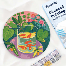 Load image into Gallery viewer, Diamond Painting on Wood Slice - Goldfish - Matisse Figured'Art USA