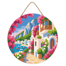 Load image into Gallery viewer, Diamond Painting on Wood Slice - Capri Floral Lane