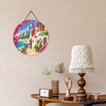 Load image into Gallery viewer, Diamond Painting on Wood Slice - Capri Floral Lane
