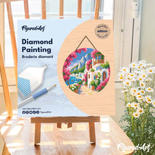 Load image into Gallery viewer, Diamond Painting on Wood Slice - Capri Floral Lane