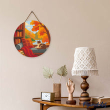 Load image into Gallery viewer, Diamond Painting on Wood Slice - Cat's Fall View