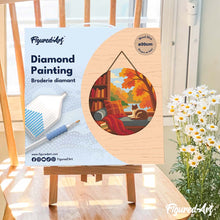Load image into Gallery viewer, Diamond Painting on Wood Slice - Cat's Fall View