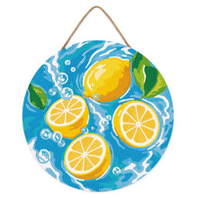 Load image into Gallery viewer, Diamond Painting on Wood Slice - Citrus Breeze