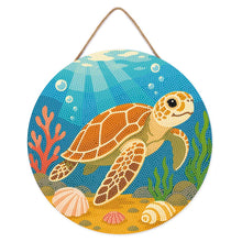Load image into Gallery viewer, Diamond Painting on Wood Slice - Turtle