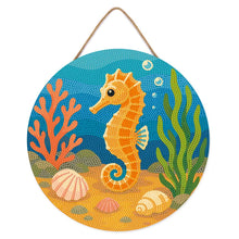 Load image into Gallery viewer, Diamond Painting on Wood Slice - Seahorse