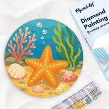 Load image into Gallery viewer, Diamond Painting on Wood Slice - Starfish Figured'Art USA
