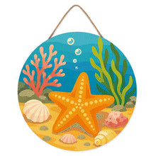 Load image into Gallery viewer, Diamond Painting on Wood Slice - Starfish