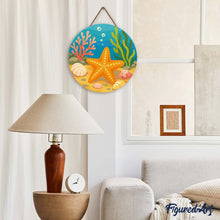 Load image into Gallery viewer, Diamond Painting on Wood Slice - Starfish