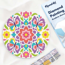 Load image into Gallery viewer, Diamond Painting on Wood Slice - Butterfly Mandala Figured'Art USA