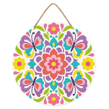 Load image into Gallery viewer, Diamond Painting on Wood Slice - Butterfly Mandala