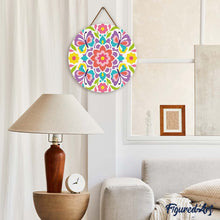 Load image into Gallery viewer, Diamond Painting on Wood Slice - Butterfly Mandala