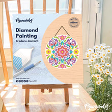 Load image into Gallery viewer, Diamond Painting on Wood Slice - Butterfly Mandala
