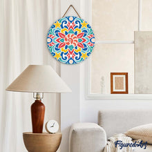 Load image into Gallery viewer, Diamond Painting on Wood Slice - Seashell Mandala