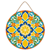 Load image into Gallery viewer, Diamond Painting on Wood Slice - Citrus Mandala