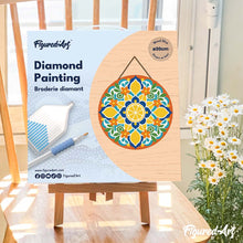 Load image into Gallery viewer, Diamond Painting on Wood Slice - Citrus Mandala