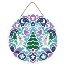 Load image into Gallery viewer, Diamond Painting on Wood Slice - Christmas Mandala