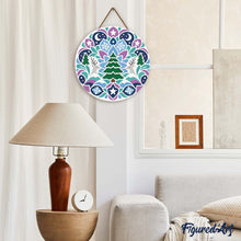 Load image into Gallery viewer, Diamond Painting on Wood Slice - Christmas Mandala
