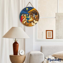 Load image into Gallery viewer, Diamond Painting on Wood Slice - Christmas Nativity