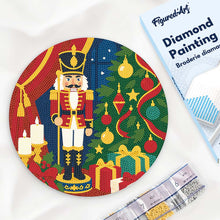 Load image into Gallery viewer, Diamond Painting on Wood Slice - Christmas Nutcracker Figured'Art USA