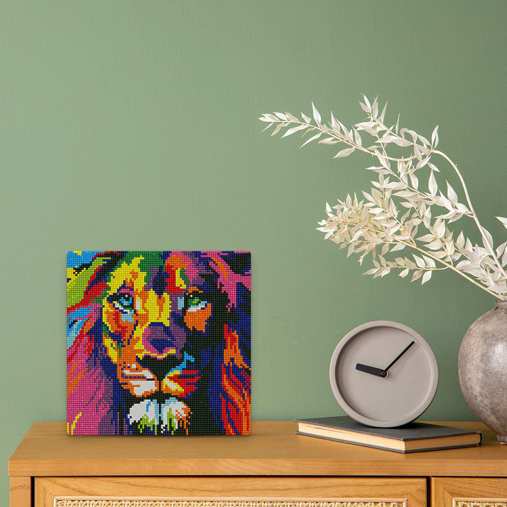 Mini Diamond Painting 10"x10" - Lion Pop Art