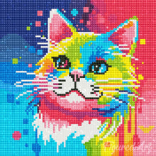 Load image into Gallery viewer, Mini Diamond Painting 10&quot;x10&quot; - Cat Abstract Pop Art