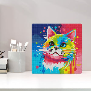 Mini Diamond Painting 10"x10" - Cat Abstract Pop Art