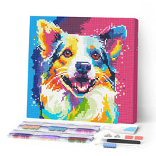 Load image into Gallery viewer, Mini Diamond Painting 10"x10" - Dog Abstract Pop Art Figured'Art USA