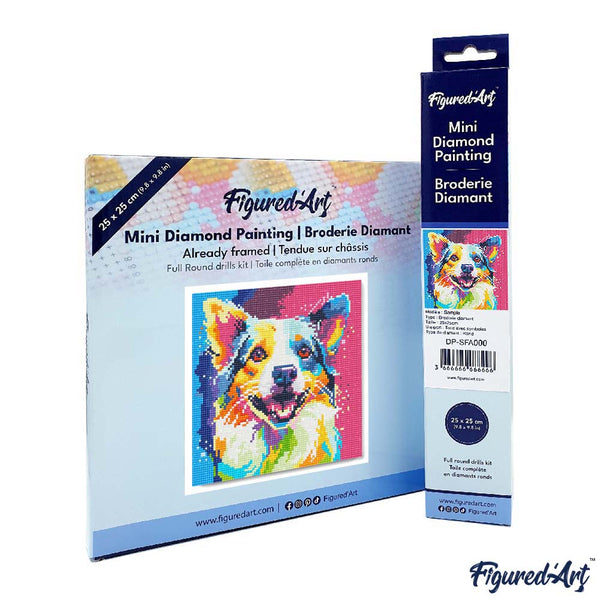Mini Diamond Painting 10"x10" - Dog Abstract Pop Art