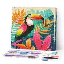 Load image into Gallery viewer, Mini Diamond Painting 10"x10" - Tropical Toucan Figured'Art USA
