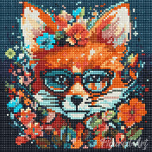 Load image into Gallery viewer, Mini Diamond Painting 10&quot;x10&quot; - Fantasy fox and flowers