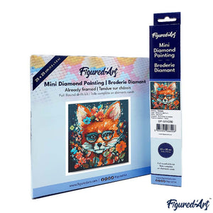Mini Diamond Painting 10"x10" - Fantasy fox and flowers
