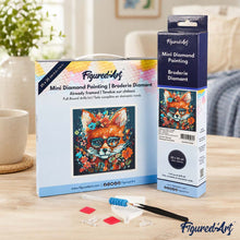 Load image into Gallery viewer, Mini Diamond Painting 10"x10" - Fantasy fox and flowers