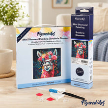 Load image into Gallery viewer, Mini Diamond Painting 10"x10" - Fantasy llama and flowers