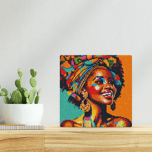 Mini Diamond Painting 10"x10" - African Queen Pop Art