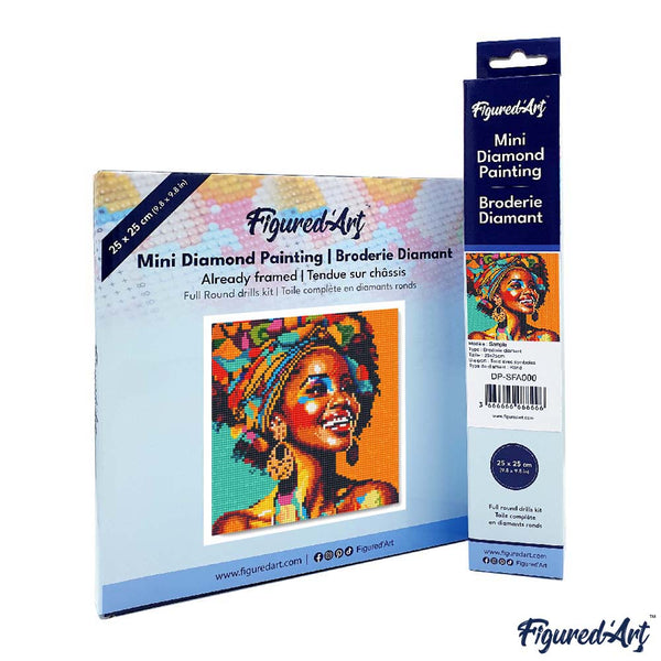 Mini Diamond Painting 10"x10" - African Queen Pop Art