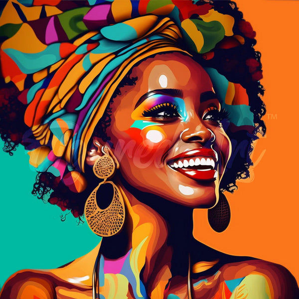 Mini Diamond Painting 10"x10" - African Queen Pop Art Figured'Art USA