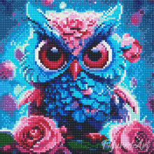 Load image into Gallery viewer, Mini Diamond Painting 10&quot;x10&quot; - Little Blue Owl